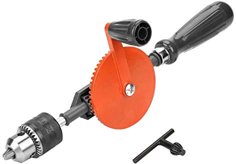 Trapano manuale portatile a manovella Mini trapano con doppi pignoni per legno e plastica(3/8)