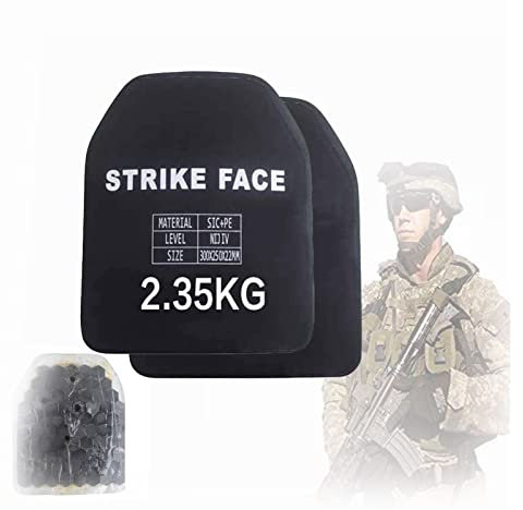 2 Pcs Grade 6 Bulletproof Insert, Chest Protector Bulletproof board, NIJ IV Silicon Carbide Ceramic Bulletproof Plate, SIC + PE, Can resist Type 95, M16 Armor Pierced Bullet