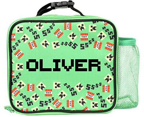 Minecraft - Fiambrera para Niños Personalizada - Bolsa de Almuerzo Totalmente Aislada con Bolsillo - Regalos Mercancía Oficial