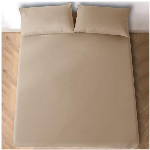 GC GAVENO CAVAILIA 708322 Spannbettlaken für King-Size-Betten, 25 cm, elastische Tasche, lichtbeständig, gemütliche Bettwäsche und Leinen, naturfarben