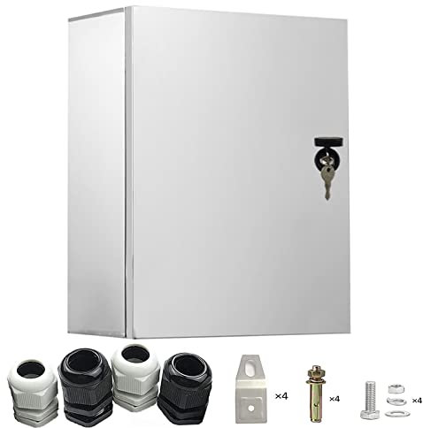 GTYORUS Edelstahl Schaltschrankl,60 * 50 * 20CM Anschlusskasten, Eingebaute isolierende Montageplatte, Wasserdicht Wandmontiert Elektroverteiler