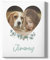Deqosy Leinwand mit eigenem Bild, Leinwand personalisiert mit Foto und Text in einem Herzausschnitt, personalisierte Fotoleinwand für Muttertag, Vatertag, Partner, Haustier, Oma, Opa, Mama und Papa