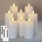 Mavandes Pack of 8 Flameless Flickering Bulk LED Candles with 2 Remote and Cycle Timer, 5.3cm x 11cm 14cm 17cm White Battery Operated Plastic 3D Wick Long Lasting 500 Hrs Pillar Candles