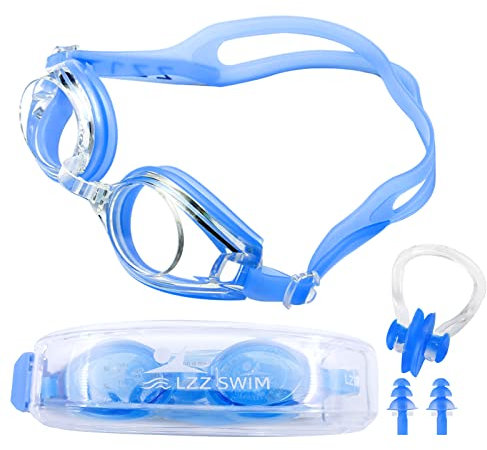 TARKDAK Gafas de Natación Niños Gafas Piscina Antiniebla Ajustables Antivaho Con Tapones Para Los Oídos Y Clip Para Nariz, Gafas De Buceo Para Niños Niñas, C