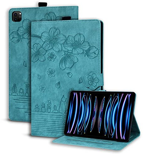 Succtopy Coque pour iPad Pro 12.9 Pouces 6/5/4ème Génération (Modèle 2022/2021/2020) Housse Étui de Protection avec Support Fonction, Étui à Rabat avec Porte-Pencil pour iPad Pro 12.9 Vert Clair