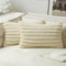 MIULEE Plüsch Samt Kissenbezug Kissenbezüge Kunstpelz weich Moderne Sofakissen Dekokissen Glatter Reißverschluss Waschbar Dekokissen Kissenhülle für Wohnzimmer Sofa 2er Set 30x50 cm Beige