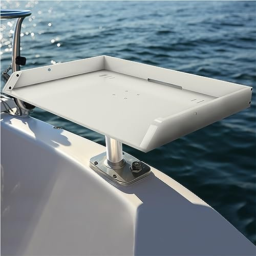 KNINE OUTDOORS Boat Cutting Board Bait Table Filet Board For Fish Cleaning Station Fishing Fillet Table, In Single Rod Holder With Plier Storage and Knife Slot, Marine Accessories For Boats Grill
