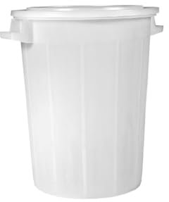 La zappa Poubelle en PVC superposable sans couvercle pour ordures (100 l - Ø 53 x h 66 cm, blanc)