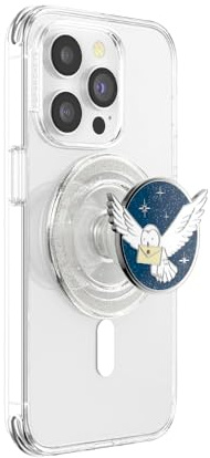 PopSockets: PopGrip Round für MagSafe - Inklusive Adapterring für MagSafe - Ausziehbarer Sockel und Griff mit einem Austauschbarem Top für Smartphones und Hüllen - Enamel Hedwig