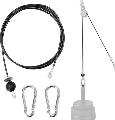 Gym Kabel Draht Fitnessgerät Stahlseil Kabelzug Fitness Stahlkabel Gymnastikkabel aus Stahl Stahldraht Seil Fitnessgeräte für Zuhause Latzug Krafttraining Home Gym Riemenscheibensystem (2M)