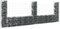 BaraSh Panier de Gabion en Forme de U avec 3 poteaux Fer 260x20x100 cmPaniers À Gabions,Paniers À Gabions Arqués,Gabion,