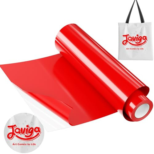 JAVIGA Plotterfolie Textil-30,5cm x 3m Rot Flexfolie Plotterfolie Vinyl für PlotterMaschine, Bügelfolie für Textilien, DIY T-Shirts & Stoffe, Plotter Zubehör Textilfolie Plotter Eine Rolle