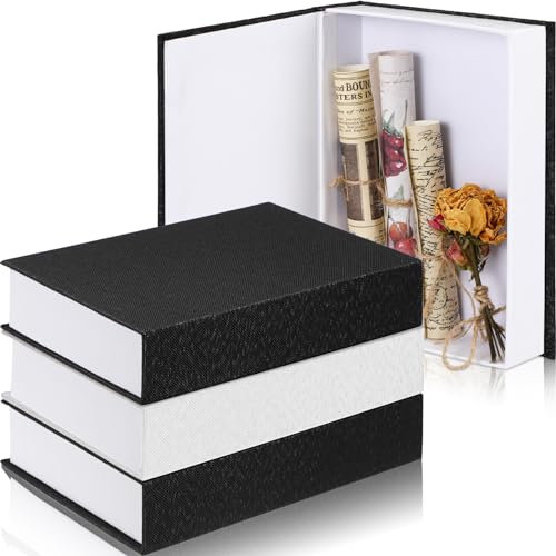 Tioncy 3 Stück Kunstbücher für dekorative moderne Buchboxen, dekoratives Leinen, Couchtisch, Buch für Heimwerker, Handwerk, Aufbewahrung, Zuhause, Bücherregal, Café, Hotel, Dekoration, Display, 8,6 x