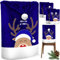 KESSER® Premium Weihnachtsstuhlüberzug 4er Set Stuhlhussen für Weihnachten Nikolausmütze Stuhlbezug Husse Weihnachtsdeko für Stühle Überzieher - Stuhlabdeckung im weihnachtlichen Design