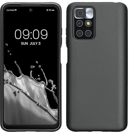 kwmobile Case kompatibel mit Xiaomi Redmi 10 (2021/2022) Hülle - Schutzhülle aus Silikon metallisch schimmernd - Handyhülle Metallic Grau