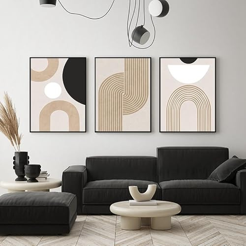 QPLGTU - Juegos de pósteres geométricos abstractos, imágenes de decoración vegetal, carteles impreso en la pared para salón y dormitorio, sin marco (estilo 2, 30x40 cm)