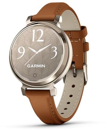 Garmin Lily 2, smartwatch piccolo ed elegante, display nascosto, obiettivo fantasia, durata della batteria fino a 5 giorni, marrone chiaro, Marrone chiaro, 1, Classico