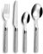 KROWN - Set 16 Cubiertos Acero Inoxidable 25 cm - 1,2 mm Bicolor, 4 Cucharas, 4 Tenedores, 4 Cuchillos y 4 Cucharillas Postre, Apto para Lavavajillas (Gris)