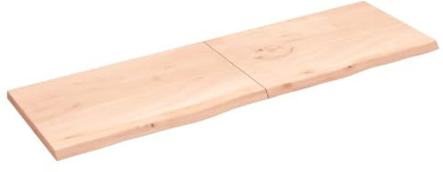 Toshilian Étagère Murale, Étagère Flottante Tablette Murale Étagère Rangement Décoration Étagère Murale 200x60x4 cm Bois de chêne Massif Non traité