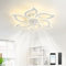 LJX Led Ceiling Fans with Lights Silent Dc 88cm White Ceiling Fan with Lighting Design 6 Speeds Dimmable Timer Memory Function 6800ml Flower Ceiling Fan with Lamp for Bedroom Lounge, White