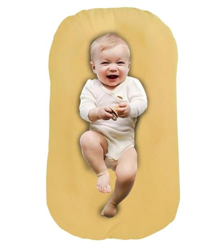WXJHNYBS 0-12 Monate Tragbares Babybett, Atmungsaktive Baumwolle Nestchen Babybett Tragbar Faltbar Babynestchen Set Bett,Yellow