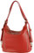 modamoda de T249 Damen Rucksack Schultertasche 2 in 1 aus Leder handmade in Italy, Farbe:Signalrot