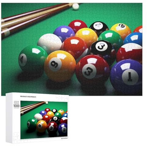 Billard-Puzzle, 1000 Stück, Holz-Puzzle, personalisiertes Fotopuzzle für Erwachsene, Freunde, Bilderpuzzle, Geschenke für Hochzeit, Geburtstag, Valentinstag, Heimdekoration