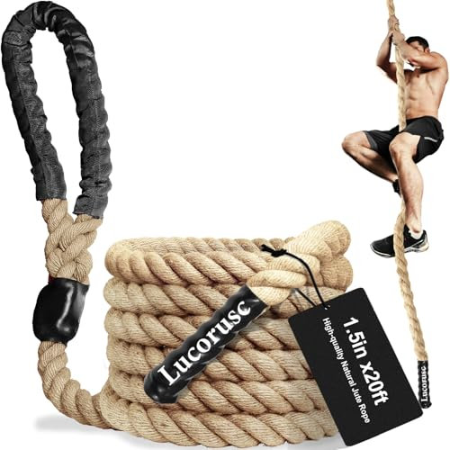 Brobantle Workout Fitness Kletterseil 6,1 m, 3,8 cm Durchmesser, Gym Kletterseil für Krafttraining, Übung, Kletterseil für Erwachsene, Outdoor Indoor