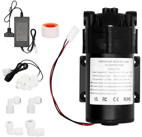 2025 Upgraded Betollo 6800 Booster Pump Kit, Suitable for Household Reverse Osmosis Water Filtration System Standards or Manifolds up to 100 GPD,Bring a High-Voltage Switch