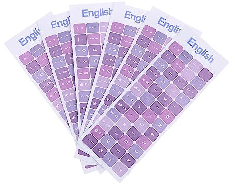 TINEASUR 6pcs English Keyboard Stickers for Pc Laptop Pvc Material Replacement Stickers