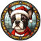 Dog Christmas Baubles Stained Glass Design, Great Tree Decoration, 6cm (Boston Terrier) Other Breeds Available. (Acrylic Bauble, not made from stained glass) Great Secret Santa Gift