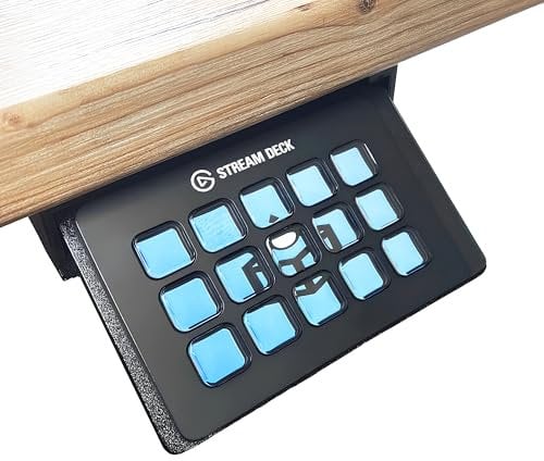 Stream Deck MK1 / MK2 Adjustable Subscriber Stand - Space Saving Desk Tidy - Quick Installation with Double-Sided Tape and Screws - Compatible with Elgato Streamdeck and Ergonomic Design