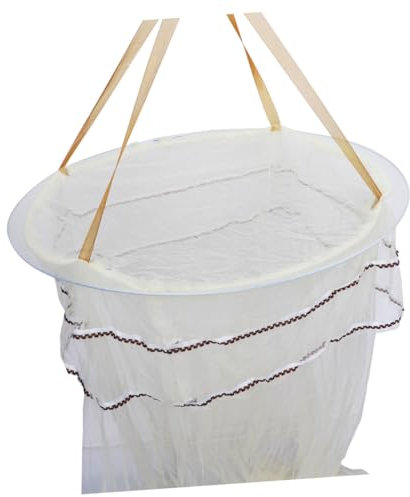 WATIIFUFU Rundes Moskitonetz Baldachin Aus Weichem Polyester Atmungsaktives Netz Für Babybett Kinderbett Und Krippe Mit Deckenhalterung Leichter Und Stabiler Betthimmel in Gelb