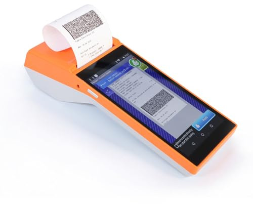 ERSINIAN Registratore di Cassa Mobile PDA Android POS Terminale Stampante per ricevute Portatile Bluetooth WiFi 3G/4G Raccoglitore Dati Portatile all-in-One, Arancione-3G