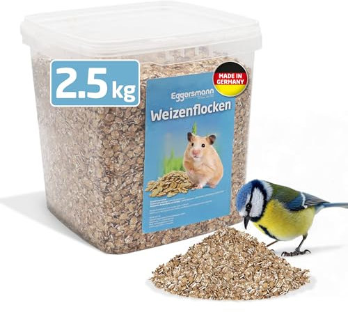 Eggersmann volaris Copos de Trigo de 2,5 kg, nutrientes para Aves Silvestres, Trigo Natural, Ideal como alimento para Aves, Pollos y roedores, alimento para Aves Silvestres Durante Todo el año y de