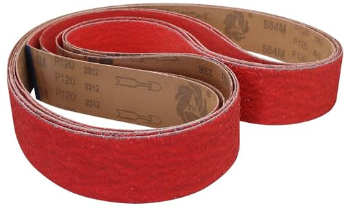 2 x 72 Ceramic Sanding Belts Set of 5, 1 x 36/40/60/80/120 Grit Sanding Belt for Sharpening Metal Knives 2 x 72