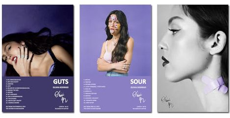 SRSDG Olivia Rodrigo Albumcover-Poster, limitierte Auflage, ungerahmt, 20 x 30 cm, Leinwandposter, Wandkunst, Dekordruck, Bild, Gemälde für Wohnzimmer, Schlafzimmer, Dekoration