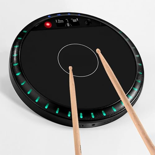 Digital Practice Drum Pad, 10-inch Portable Electronic Snare Drum with Tripod, 3 Modes-beat/training/counting Mode, Intelligent Glare Intensity Reminder, Exercise Your Sense Of Rhythm In All Aspects