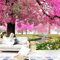 Romantischer Rosa Kirschbaum 3D Tapete Poster Restaurant Schlafzimmer Wohnzimmer Sofa TV Dekorative Wand-250cm×170cm