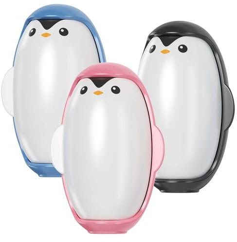 3 Pièces Rouleau Anti-Peluches Réutilisable, Rouleau Anti-Peluches Portable en Gel Collant en Forme De Pingouin,Lavable, pour Poils d'animaux De Compagnie, Vêtements, Voyage, Maison