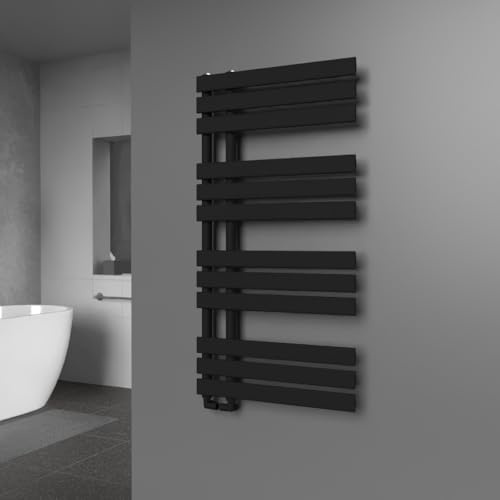 Lux Heat Black Open-Flat Designer Towel Radiator 1180mm (H) x 600mm (W)