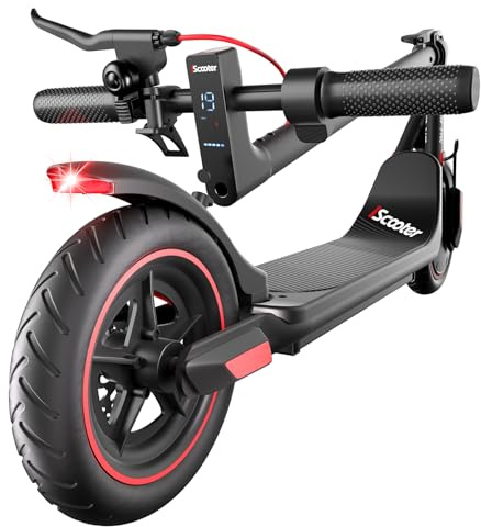 iScooter Electric Scooter for Adults & Teens, 350W Motor, Up to 15 Miles Range, 19 MPH Top Speed, Cruise Control, Dual Braking System, Foldable E-Scooter for Commuting & Campus Use, Carbon Black