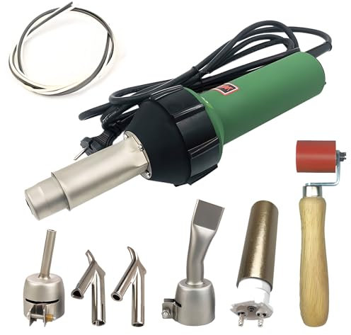 1600 w Soldador de plástico de enfriamiento automático Inteligente, Pistola de Soldadura de Aire Caliente para Soldador de geomembrana hdpe para foof tpo con Boquilla de Soldadura Plana y Rodillos