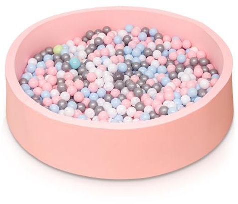 UBRAVOO Bällebad Kinder 90x30cm, Baby Bällepool für Innen und Außenbereich Mädchen und Jungen, Bälle Nicht im Lieferumfang enthalten (Rosa)