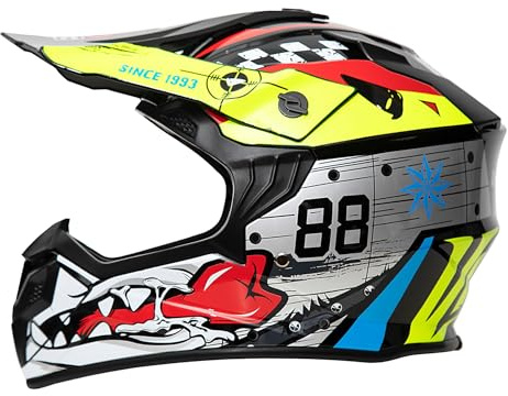 Casque Moto Cross Enfant ECE22.06 Homologué, Motocross Cycliste pour Garçon Et Fille 5-15 Ans, Homme VTT Integral, Femme pour Enfants, Scooter De Ski(Silver,XS(50-51CM))