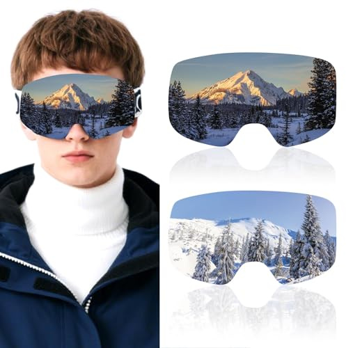 DELAESI Skibrille Schutz Überzug 2 Stück Skibrillenschutz Überzug Tragbarkeit Skibrillen Schutz Überzug Kratzern Staub Schutzhülle Skibrille für Alle Schibrillen