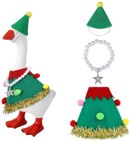 Penitue 3 Stück 17,78cm Weihnachtsgans Schreibtisch Outfits, Mini Gans Kostüm Festliche Kleidung für Magnetische Gans Statue Deko Schlüsselanhänger Zubehör