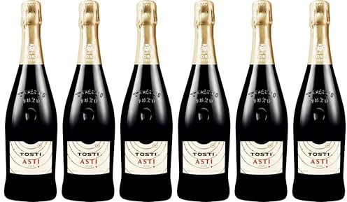 Asti DOCG Dolce Tosti 1820 - Moscato Bianco di Canelli - Spumante Dolce Italiano Aromatico - Metodo Martinotti - 7% Vol. Confezione con 6 bottiglie da 750 millilitri.
