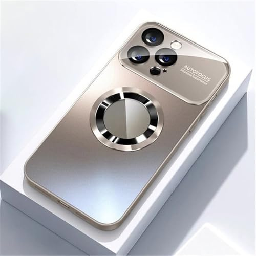 ZSUFCBF Luxury Titanium Metallic Color Matte Magnetic Case for iPhone 17 16 15 14 13 12 Pro Max 15 14 Plus Wireless Charge Cover,gray,for iphone 11