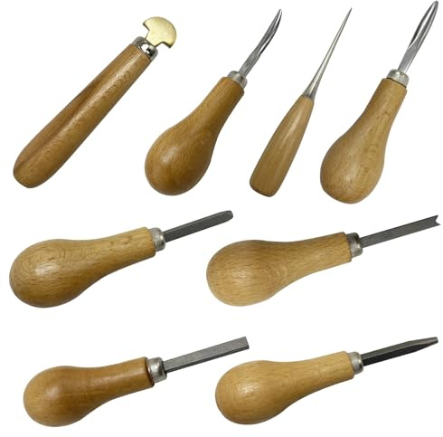 Juego de 8 herramientas de grabado con mango antideslizante para proyectos de artesanía detallados, juego de herramientas de grabado